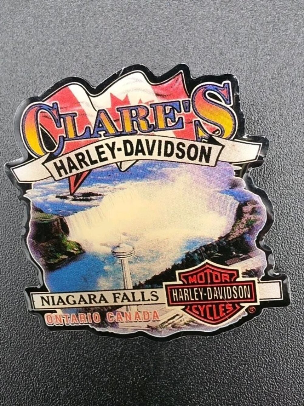 CLAIRES NIAGARA FALLS ONTARIO CANADA HARLEY DAVIDSON DEALER VEST JACKET PIN